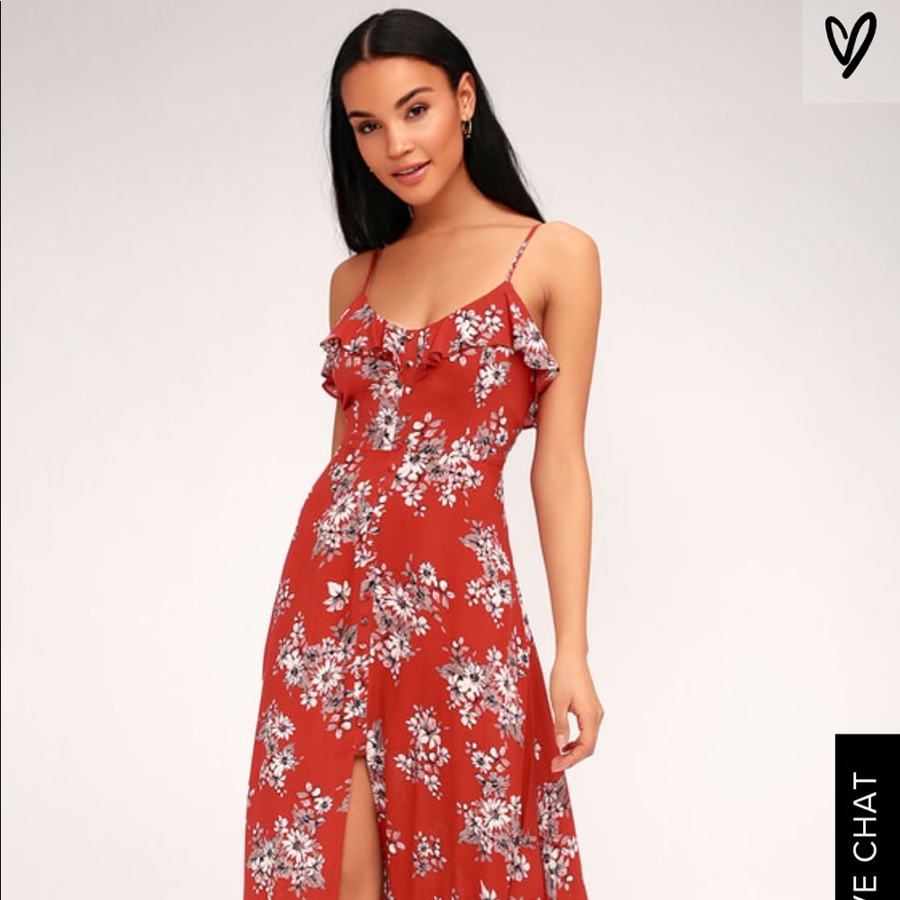 Lulus Rust red maxi dress. Brand new.!